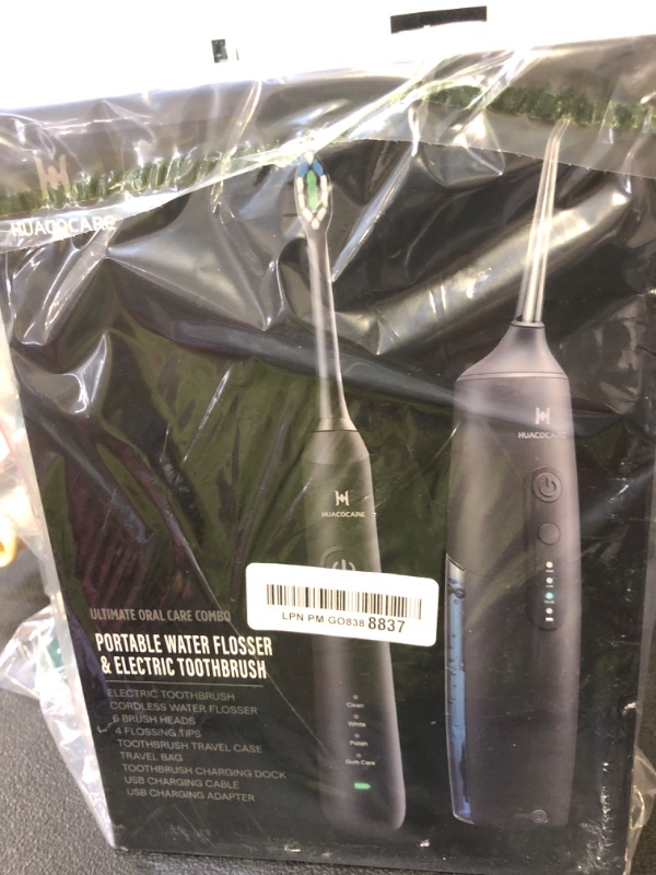 Photo 1 of 2-1 Oral Clean Kit- Water Dental flosser & Electric Toothbrush Combo- Brushing & Flossing- for Teeth Cleaning and Gum Health (Black)