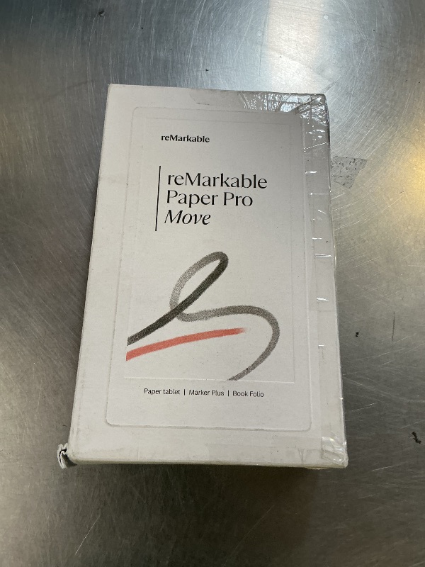 Photo 1 of reMarkable Paper Pro Move - Weave Folio Bundle | Ultraportable Color 7.3" Paper Tablet with Marker Plus Pen with Eraser, and a Book Folio Cover in Mosaic Weave – Basalt