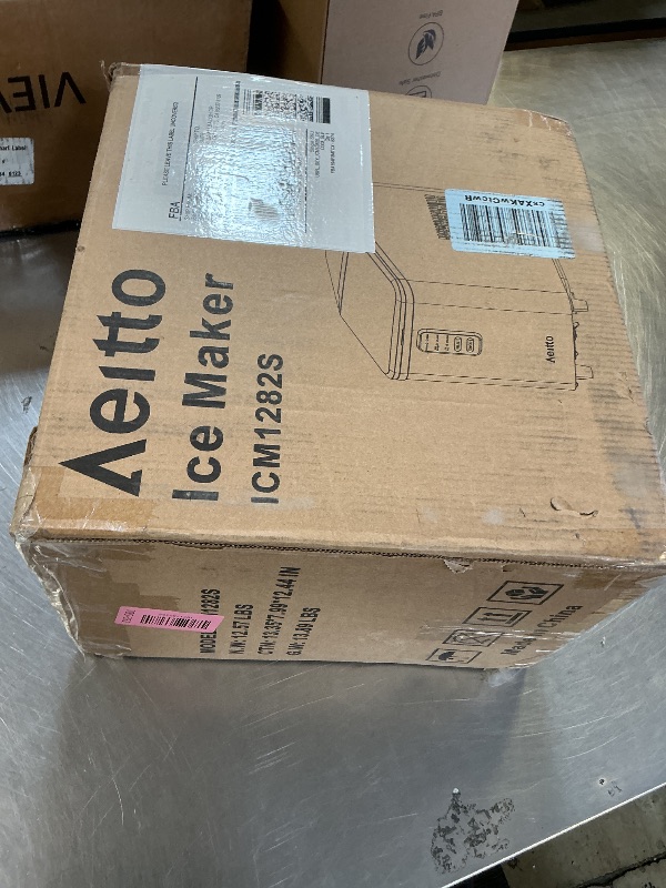 Photo 1 of Aeitto Ice Maker Countertop 26lbs/24H, Ice Machine 8 Ice Cubes Ready in 6 Mins, 2 Sizes of Bullet Ice Portable Ice Makers with Basket & Scoop, Auto Self-Cleaning for Home/Kitchen/Office Stainless