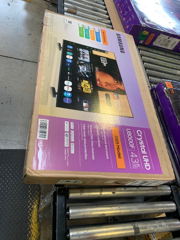 Photo 1 of FOR PARTS, DOES NOT FUNCTION*************Samsung 43-Inch Class Crystal UHD U8000F 4K Smart TV (2025 Model) Endless Free Content, Crystal Processor 4K, MetalStream Design, Knox Security, Alexa Built-in