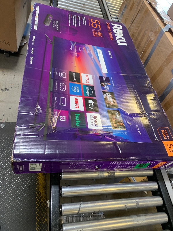 Photo 1 of Roku Smart TV – 55-Inch Select Series, 4K HDR TV – Roku TV with Enhanced Voice Remote – Flat Screen LED Television with Wi-Fi for Streaming Live Local News, Sports, Family Entertainment
