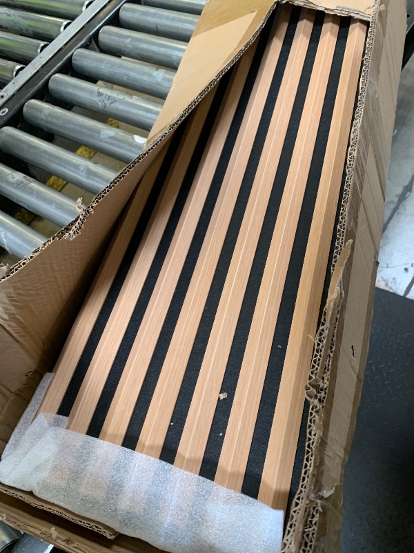 Photo 1 of MSXTE 2-Pcs 94.5"x11.02" Triangular Slat Wood Panels for Interior Wall Decoration,Wooden Slat Panels for Noise Reduction,Sound Panels with Solid Wood Veneer,Acoustic Panels for Home,Office,Natural Oak