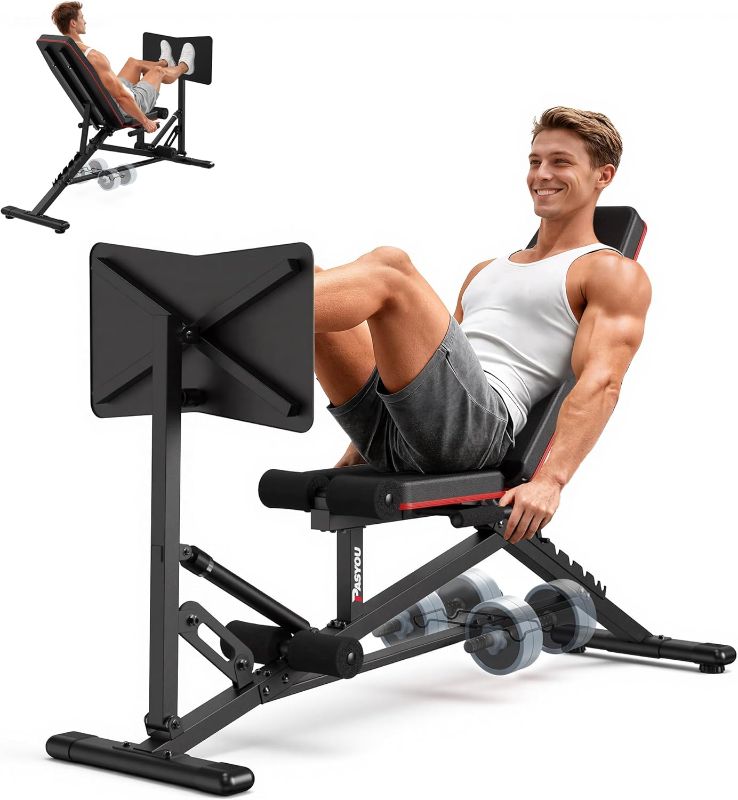 Photo 1 of PASYOU Leg Press Machine, Adjustable Weight Bench with Leg Extension, 1300LBS Weight Capacity Leg Press Machines for Home Gym Full Body Exercise, Leg Workout Equipment with Dumbbell Rack
