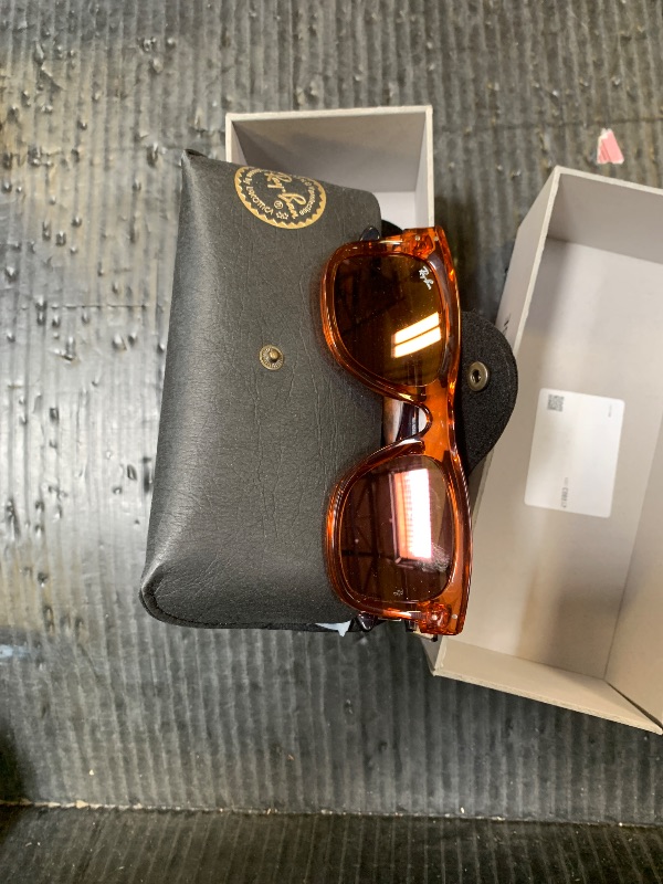 Photo 1 of Ray-Ban RBR0502S Wayfarer Reverse Sunglasses, Transparent Navy Blue/Dark Grey Mirrored Copper, 50 mm