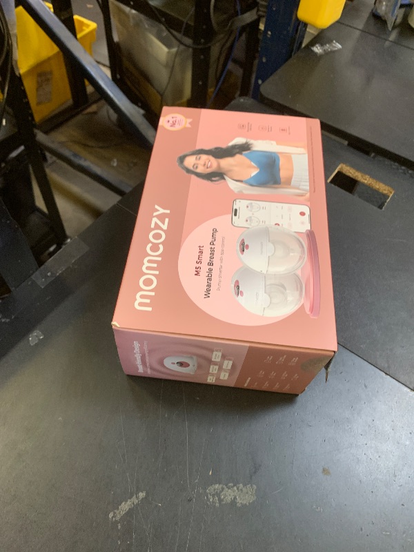 Photo 1 of Momcozy M5 Smart APP Controlled Wearable Breast Pump, Hands-Free Wireless Electric Pump, 3 Modes 9 Suction Levels, BPA-Free, Portable Lightweight, 24mm Flange, 2-Pack Quill Gray