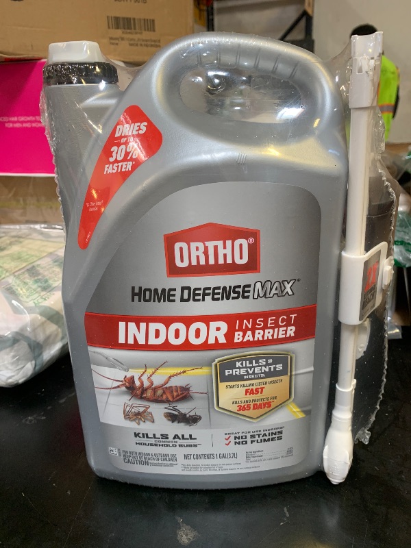 Photo 1 of Ortho Home Defense Max Indoor Insect Barrier with Extended Reach Comfort Wand - Ready-To-Use Home Bug Spray, Kills Ants, Roaches, Spiders, Fleas and Ticks, 1 gal.