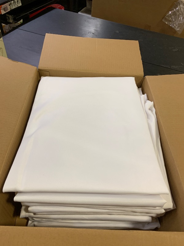Photo 1 of Dailyset 10-Pack White Round Tablecloths, 90 Inches, Stain-Resistant Polyester for 4-5 Ft Round Tables - Washable Table Covers for Weddings, Banquets, Birthday, Parties, Events