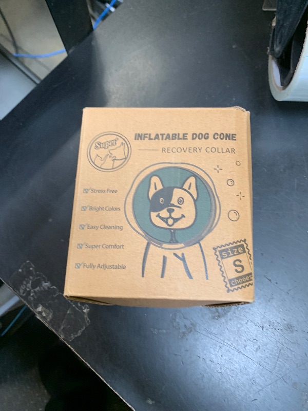 Photo 1 of Supet Raised Inflatable Dog Cone Collar to Stop Licking, Soft Dog Cone Alternative After Surgery, Doggie Neck Donut Collar for Small Medium Large Dogs