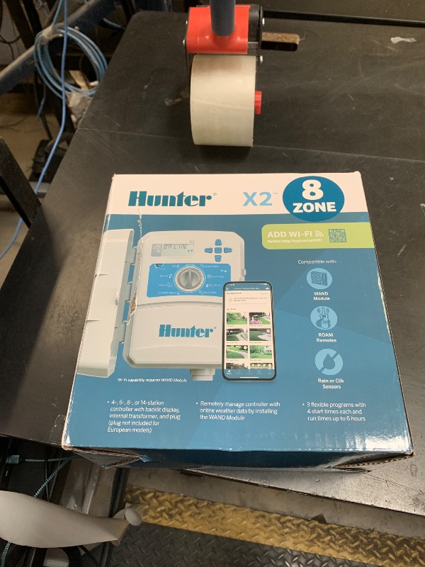 Photo 1 of Hunter Hydrawise X2 8 Zone Sprinkler Controller, Outdoor Irrigation Timer for Lawn and Garden, Weather Based Scheduling, Cycle and Soak, Smart Controller Ready with Optional WiFi Module