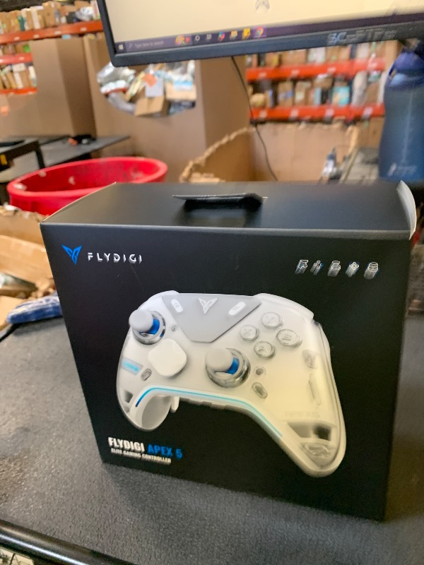 Photo 1 of FLYDIGI Apex 5 PC Controller, Forceflex Joystick 2.0, ForceAdapt Triggers, 3ms Ultra-Low Latency, RGB Light Bar, Full-Color LCD Display,1500mAh Battery PC/NS/Android/TV