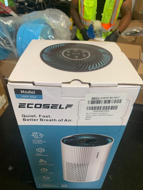 Photo 1 of Air Purifiers for Home Large Room Up to 1500 Ft² with True HEPA Filter, 20dB Sleep Mode, 360° Air Intake & Outlet, Air Cleaner for Bedroom Pets Dander, Smoke, Dust, Odors, HAP604, Bright White