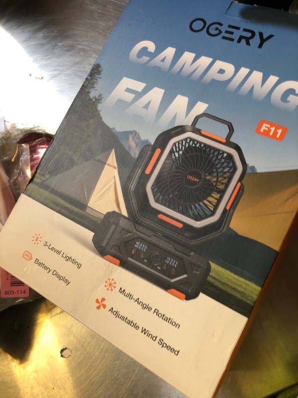 Photo 1 of OGERY Camping Fan, Portable Fan Rechargeable with 20000mAh Battery, Stepless Speed Control, Fast Charging, Remote & LED Lantern for Tent, Travel, Car Camping, Camping Essentials