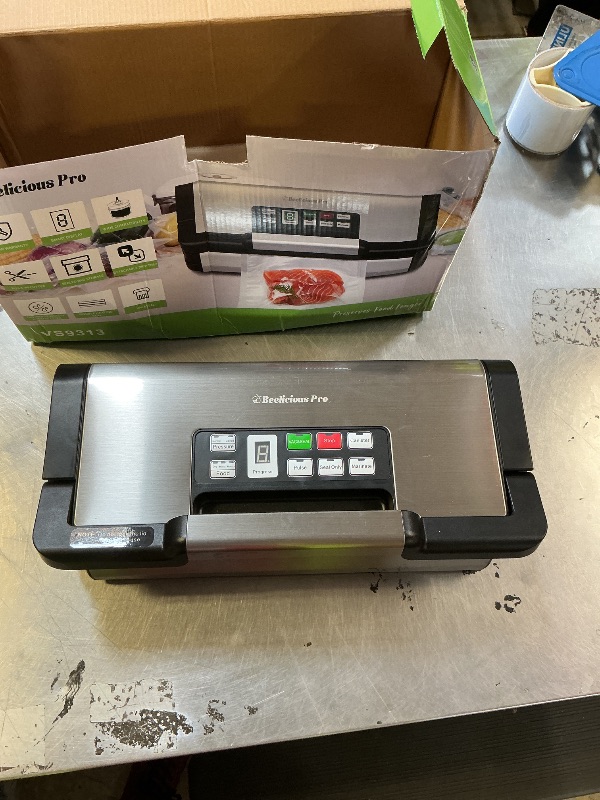 Photo 1 of 95kPa Vacuum Sealer Machine with AquaLock Technology, for Moist Seals, 2X Seal & 130W, Fully Automatic Food Sealer, Built-In Cutter, Bag Storage & Hose, Precision Sealing, 2 Bag Rolls,Stainless Steel