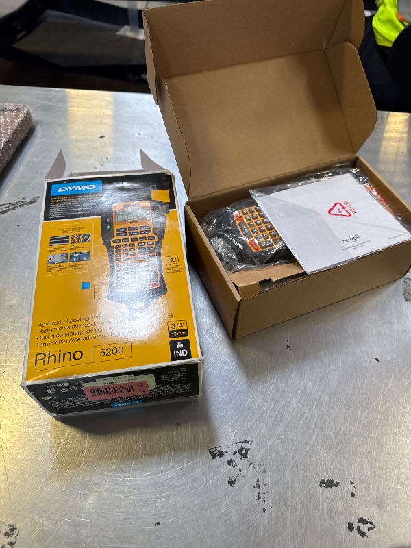 Photo 1 of DYMO Industrial Label Maker Rhino 5200 Label Maker Time-Saving Hot Keys Prints Fast Durable For Job Sites and Heavy-Duty Labeling Jobs