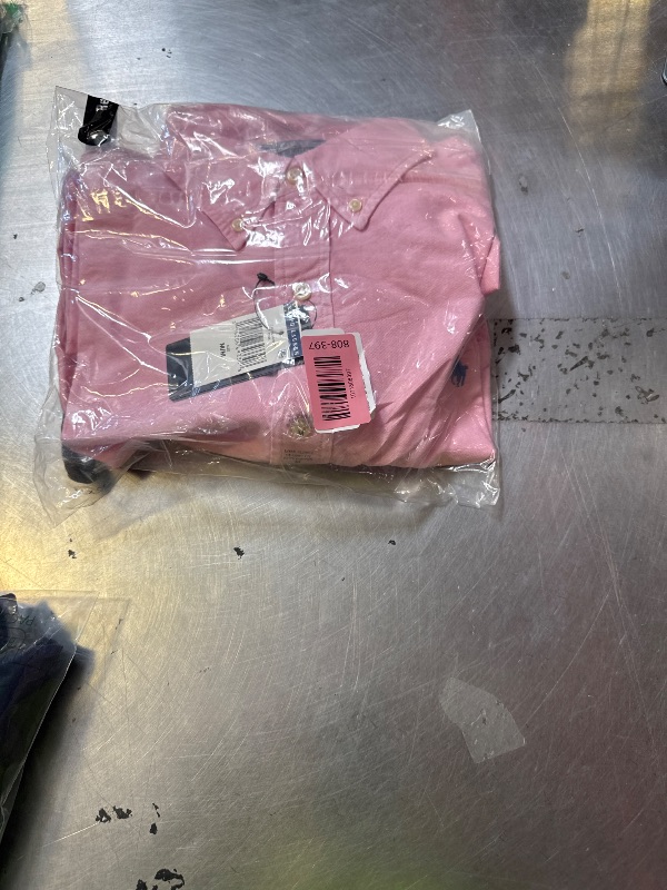 View 2 of Polo Ralph Lauren POLO RALPH LAUREN Men's Long Sleeve Oxford Button Down Shirt (M, CarmelPink), (Spring/Summer 2023) Carmel Pink
