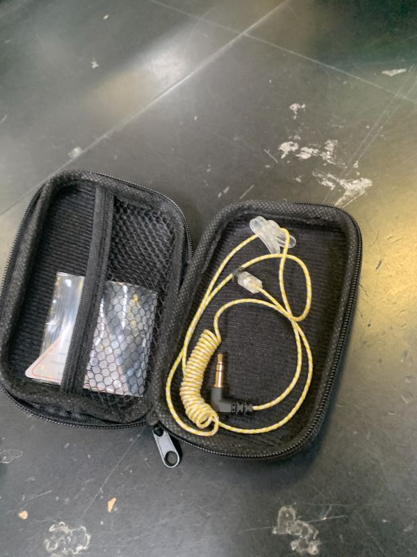 Photo 1 of ERIPHA Tubeless Covert Security FBI Police 3.5mm /1 Pin Listen Only Earpiece Headset for Remote Speaker Mic Motorola Kenwood Two Way Radio (22" Cable Yellow)