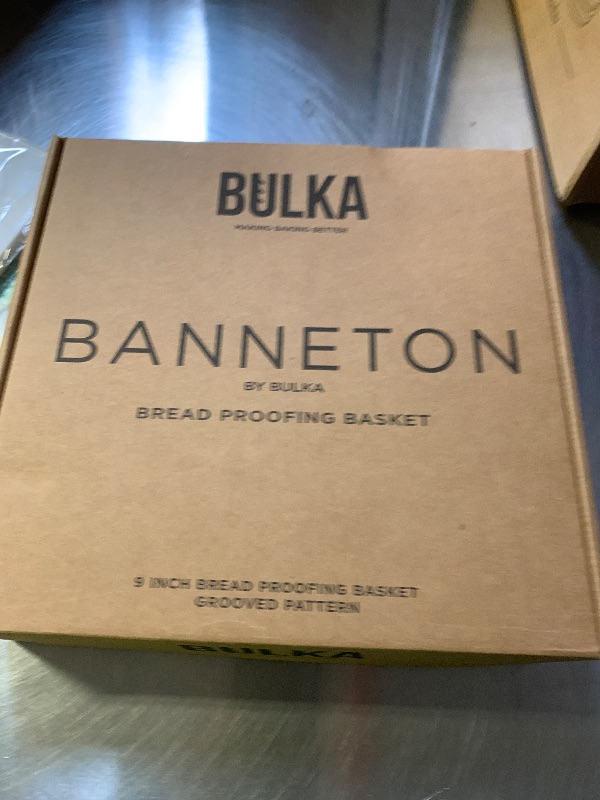 Photo 1 of Bulka Large Round 9" 1kg Groove Banneton Bread Proofing Basket Pressed Wood Pulp, Sourdough Proofing Basket - Non-Stick Bread Proofing Bowl Sourdough Bread Baking Supplies, Made in Germany.