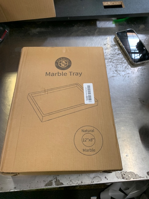 Photo 1 of Marble Bathroom Vanity Tray, Natural Luxury Vanity Home Kitchen Bathroom Table Tray, Stone Decorative Countertop Dresser Trays for Key Coffee Perfume Jewelry Makeup (Black Gold, 12"x 8" x1.2")