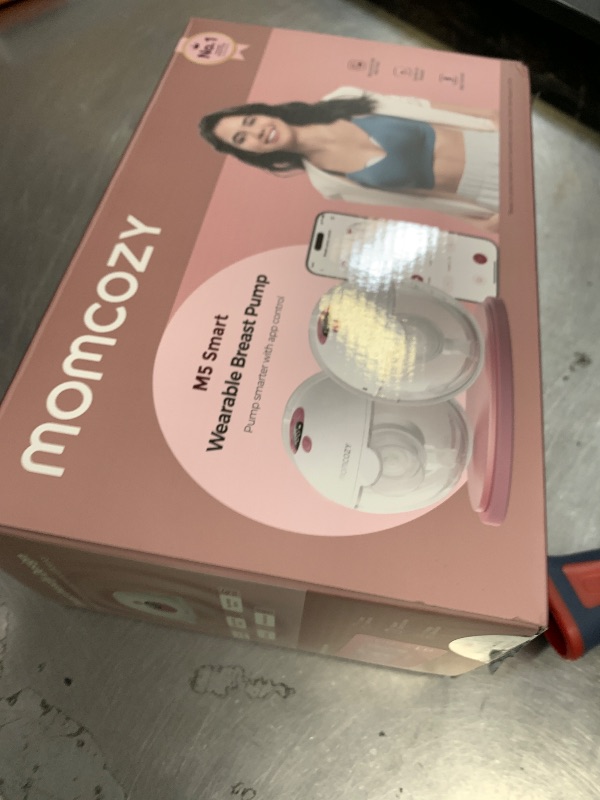 Photo 1 of Momcozy M5 Smart APP Controlled Wearable Breast Pump, Hands-Free Wireless Electric Pump, 3 Modes 9 Suction Levels, BPA-Free, Portable Lightweight, 24mm Flange, 2-Pack Cozy Red