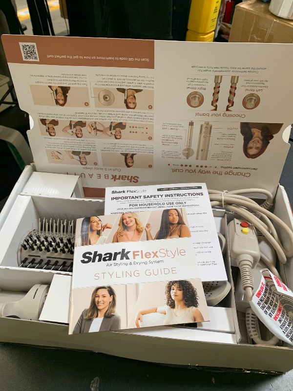 Photo 1 of Shark FlexStyle Air Styling & Drying System, Powerful Hair Blow Dryer & Multi-Styler with Auto-Wrap Curlers, Curl-Defining Diffuser, Oval Brush, & Concentrator Attachment, Stone, HD435