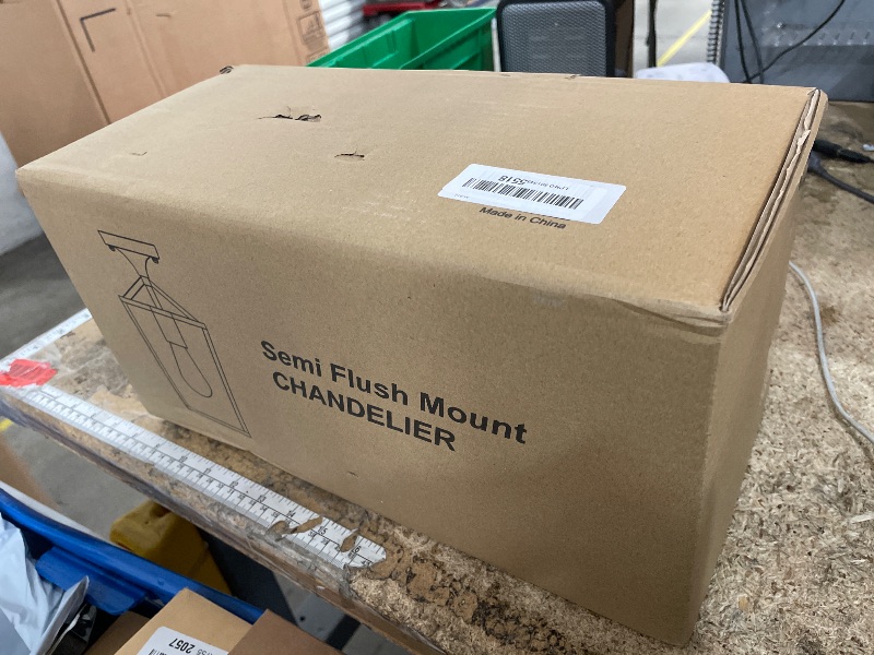Photo 1 of ?Upgraded?Semi Flush Mount Ceiling Light, Black Industrial Ceiling Light Fixtures, Farmhouse Light Fixture for Hallway Stairway Garage Living Room Dining Room Balcony?Not waterproof, Not for Outdoor?