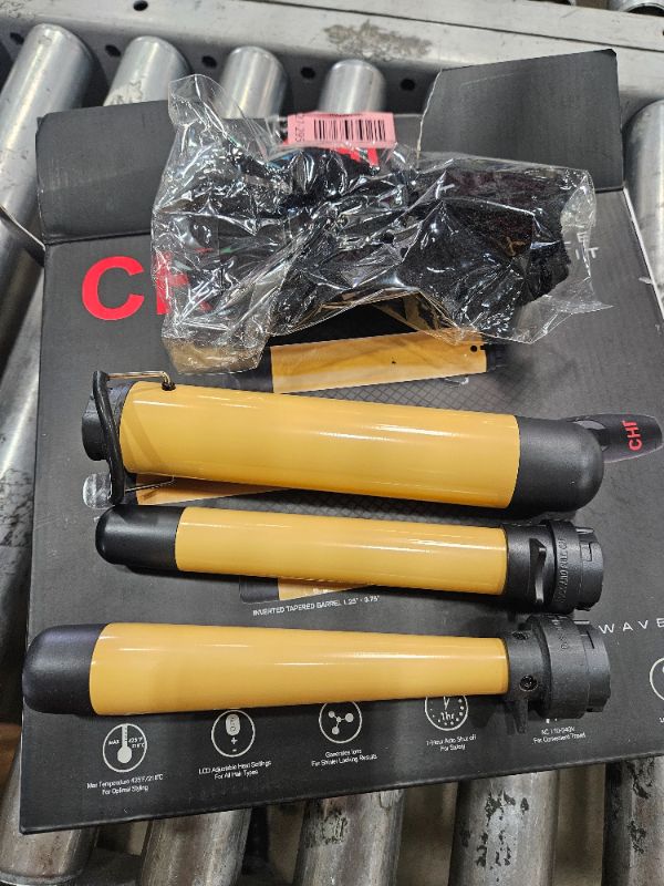 Photo 1 of ** for parts only, missing the actual curling machine only attachments are included ** CHI Interchangeable Curling Wand, 3 Barrel Attachments For Versatile Curls, 0.5"-1.25" Inverted Tapered Barrel, 1" & 1.5" Barrel