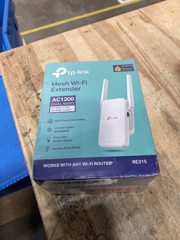 Photo 1 of **FACTORY SEALED** TP-Link AC1200 WiFi Extender, 2023 Engadget Best Budget Pick, 1.2Gbps Signal Booster for Home, Dual Band 5GHz/2.4GHz, Covers Up to 1500 Sq.ft and 30 Devices,Support Onemesh, One Ethernet Port (RE315)