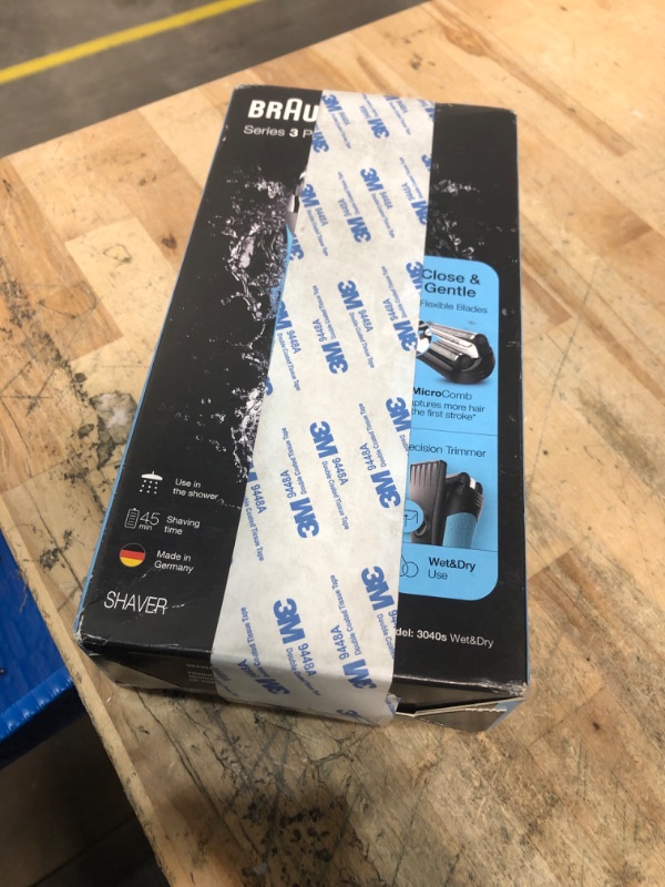 Photo 1 of **FACTORY SEALED** Braun Electric Series 3 Razor with Precision Trimmer, Rechargeable, Wet & Dry Foil Shaver for Men, Blue/Black, 4 Piece