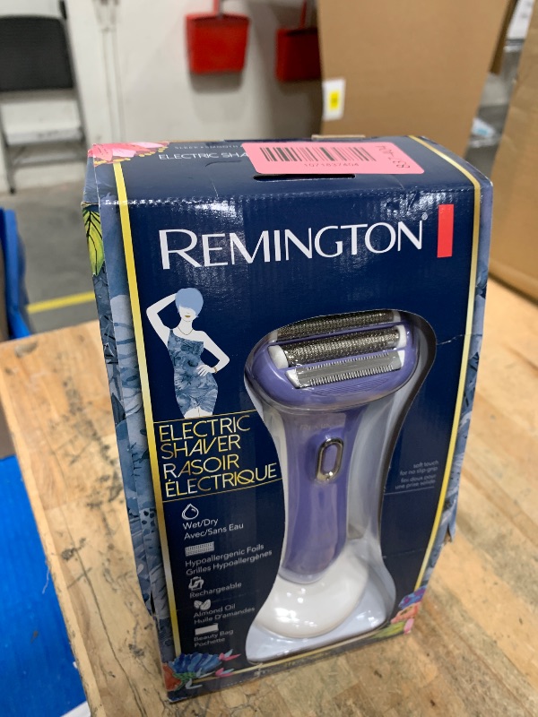 Photo 1 of **FACTORY SEALED** Remington Smooth & Silky Electric Shaver for Women, 4-Blade Smooth Glide Foil Shaver and Bikini Trimmer with Almond Oil Strip, Shave Wet or Dry
