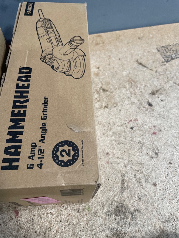Photo 1 of ++
\
mmerhead 6-Amp 4-1/2 Inch Angle Grinder with 3 pcs Grinding Wheel – HAAG060410