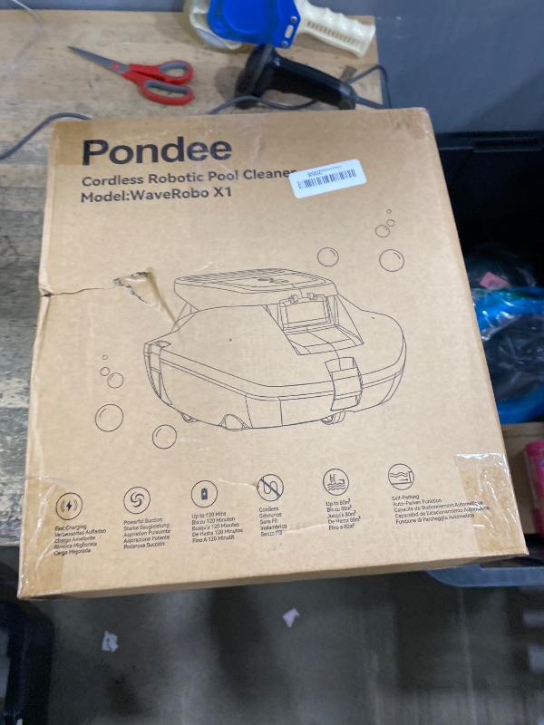 Photo 1 of (2026 Upgraded) Pondee X1 Robotic Pool Vacuum, Cordless Pool Cleaner with 120-Min Runtime, Auto-Parking, 2.5h Fast Charging, for Above-Ground & Flat-Bottom Inground Pools up to 850 sq.ft