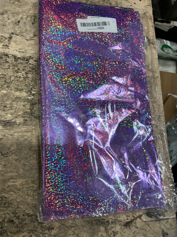 Photo 1 of  Iridescent Light Purple Plastic Tablecloths Shiny Disposable Laser Rectangle Table Covers Holographic Foil Tablecloth Iridescent Kpop Birthday Bridal Wedding Party Decoration, 54 x 108 Inch