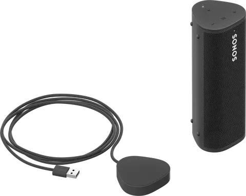 View 1 of **DOES NOT WORK** FOR PARTS ONLY**
Sonos Roam and Wireless Charger Bundle - Black - Waterproof and Wireless Ultra Portable Bluetooth or WiFi Smart Speaker