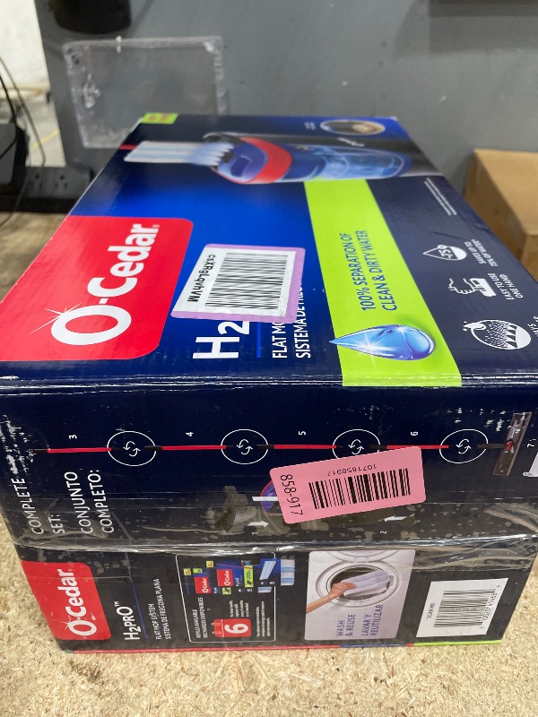 Photo 1 of ***MISSING PARTS*** O-Cedar H2prO Flat Mop System | Quick Cleaning Tool | Clean with Water | Machine Washable Reusable Microfiber Mop Pad | Safe on Wood Floors, Vinyl, Tile, Baseboards, Walls