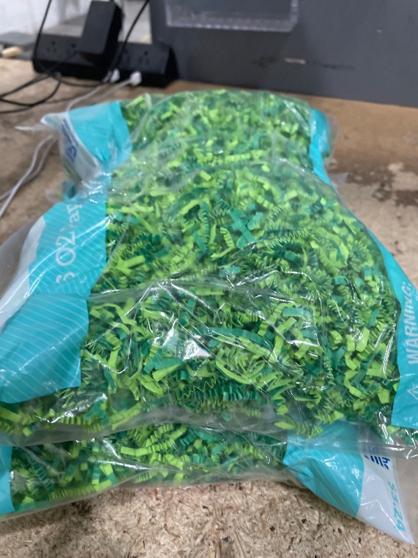 Photo 1 of  6oz Green Paper Easter Grass Basket Filler! 4 Beautiful Colors! Beautiful Easter Grass Perfect for Easter Baskets, Decorations, 2PACK (12 0Z)