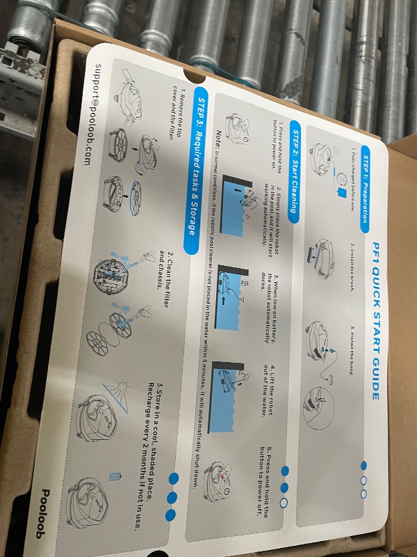 Photo 1 of **MISSING CHARGE CORD**Pooloob PF1 Cordless Pool Vacuum Cleaner Robot for Daily Pool Maintenance, Floor Only Cleaning for Above/In Ground Pools, Triple Filtration, Floating Buoy & Tether, Not for Initial or Deep Cleaning