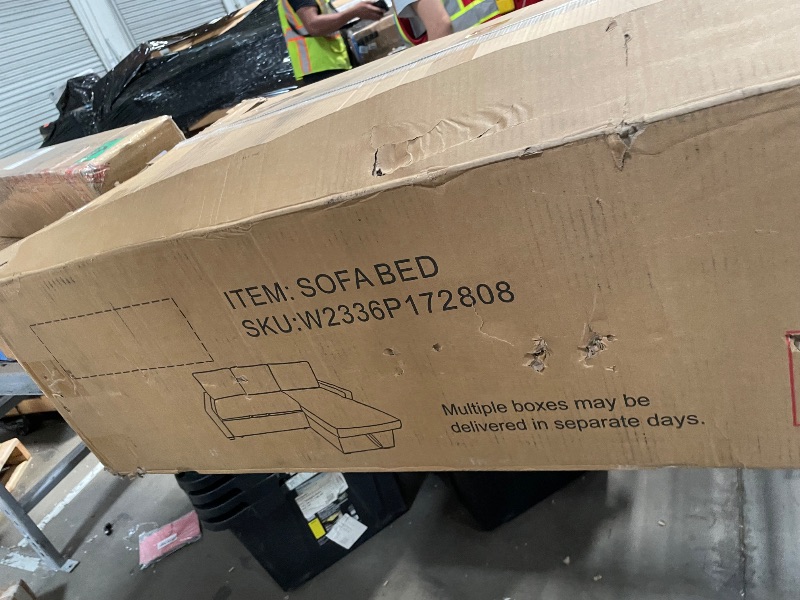 Photo 1 of *************INCOMPLETE ITEM, THIS IS ONLY BOX #2 OUT OF 2 TOTAL*************
Pull-out Sofa With Storage Chaise Longue, Convertible Corner Sofa, Beige