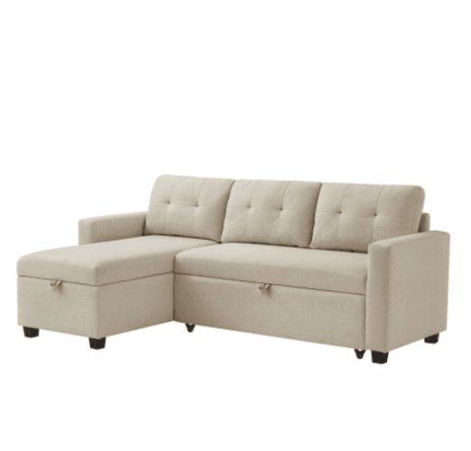 Photo 1 of *************INCOMPLETE ITEM, THIS IS ONLY BOX #2 OUT OF 2 TOTAL*************
Pull-out Sofa With Storage Chaise Longue, Convertible Corner Sofa, Beige