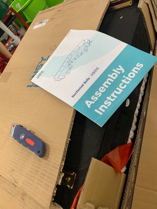 Photo 1 of **ONLY THE ARM REST**MISSING REST OF BOXES**LINSY HOME Sectional Sleeper Sofa Pull Out Couches for Living Room (Beige, Sleeper Sofa 1) | Pull Out Sofa Bed, Storage, USB Charging, Cup Holders, Plush Corduroy