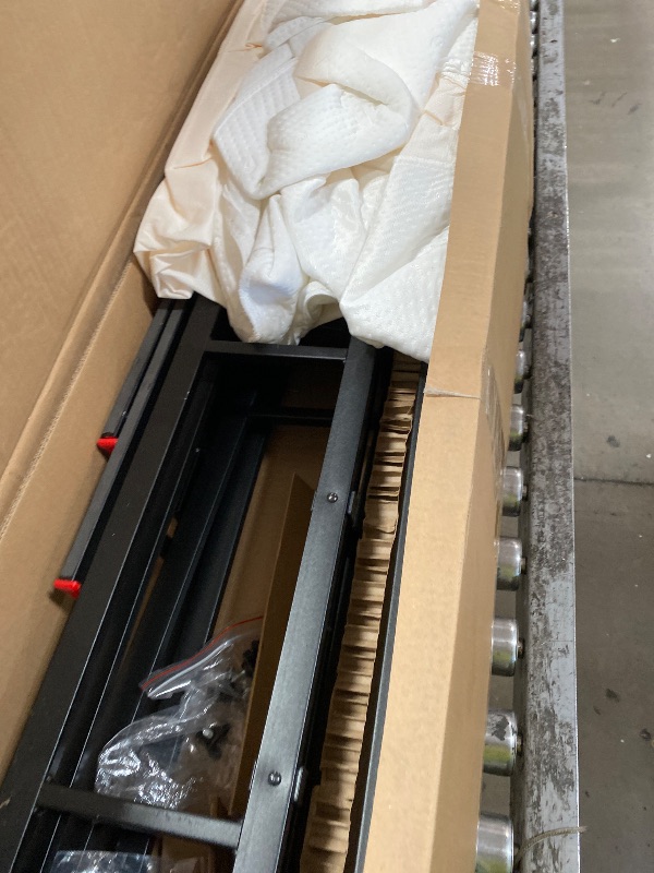 Photo 1 of **FOR PARTS ONLY** Amazon Basics Smart Box Spring Bed Base, 7-Inch Height Mattress Foundation, Tool-Free Easy Assembly, Extra Firm Support, Queen, 79"L x 59.5"W x 7"H, White