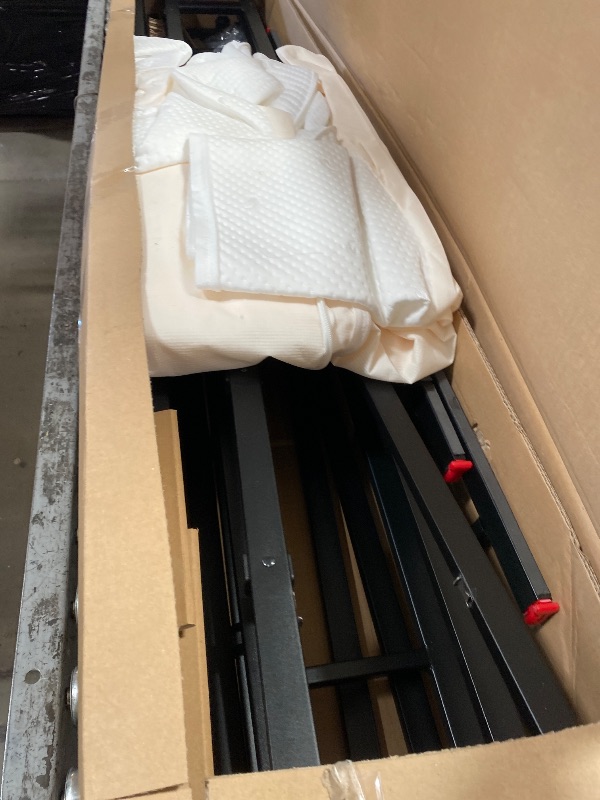 Photo 1 of **FOR PARTS ONLY** Amazon Basics Smart Box Spring Bed Base, 7-Inch Height Mattress Foundation, Tool-Free Easy Assembly, Extra Firm Support, Queen, 79"L x 59.5"W x 7"H, White