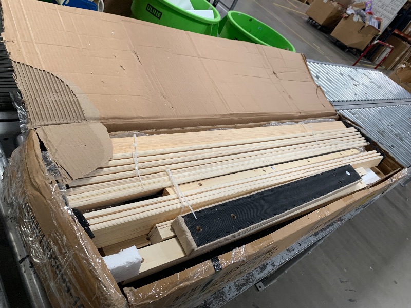 Photo 1 of **MISSING PIECES, PARTS ONLY**** Allewie Queen Size Platform Bed Frame with Fabric Upholstered Headboard and Wooden Slats Support, Fully Upholstered Mattress Foundation/No Box Spring Needed/Easy Assembly, Beige