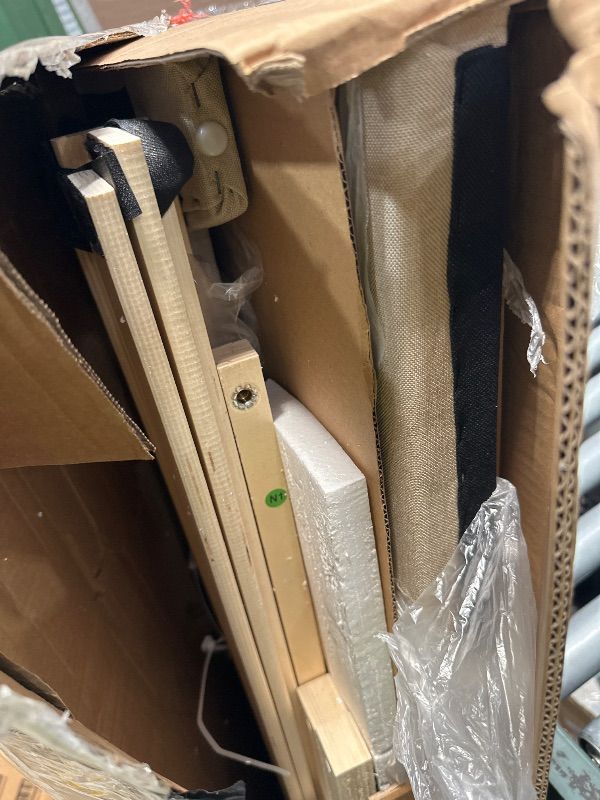 Photo 1 of **MISSING PIECES, PARTS ONLY**** Allewie Queen Size Platform Bed Frame with Fabric Upholstered Headboard and Wooden Slats Support, Fully Upholstered Mattress Foundation/No Box Spring Needed/Easy Assembly, Beige