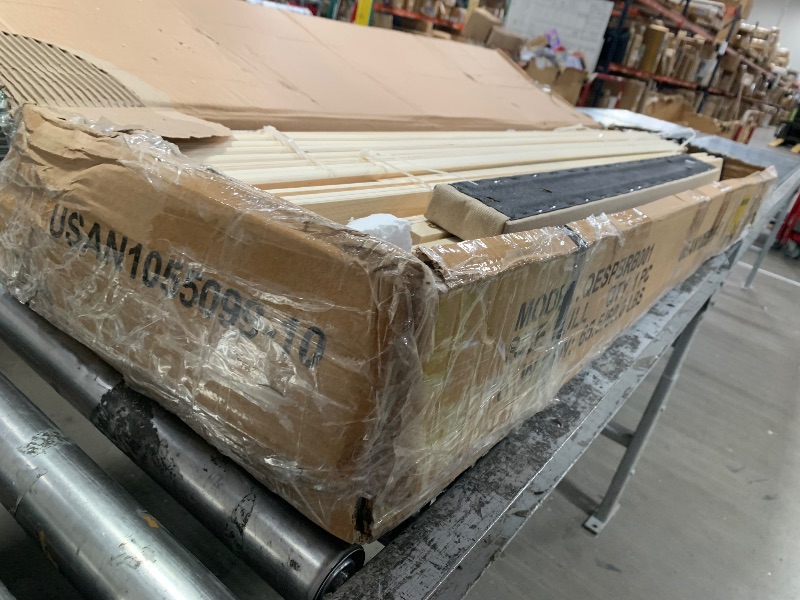Photo 1 of **MISSING PIECES, PARTS ONLY**** Allewie Queen Size Platform Bed Frame with Fabric Upholstered Headboard and Wooden Slats Support, Fully Upholstered Mattress Foundation/No Box Spring Needed/Easy Assembly, Beige