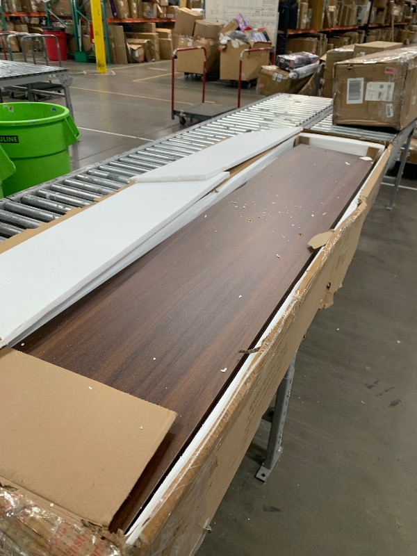 Photo 1 of **MISSING BOXES**Merax 4-Pcs Queen Size Bed Frame & Dresser & 2 Night Stand Bedroom Set, Platform Bed with USB Charging Ports Storage Headboard, Cabinet Dresser with 5 Drawers, Nightstands, Wooden, Dark Walnut