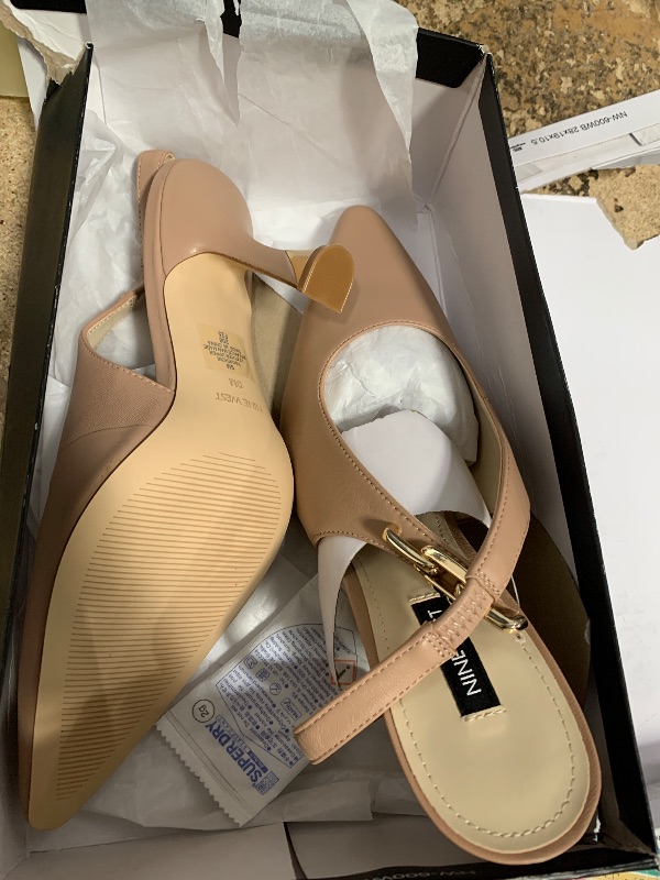 View 3 of ****SEE NOTES****Nine West Women's Veroni Pump Light Natural Leather 9M