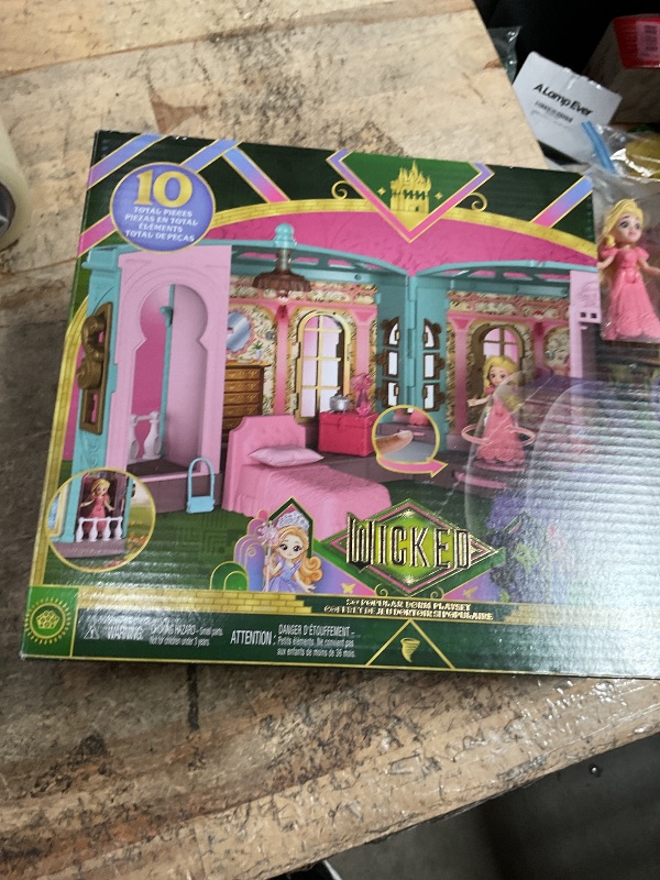 Photo 1 of ?Mattel Universal Pictures’ Wicked So Popular Dorm Small Doll Playset with 3 Play Spaces & 9 Accessories, Inspired by the Movie