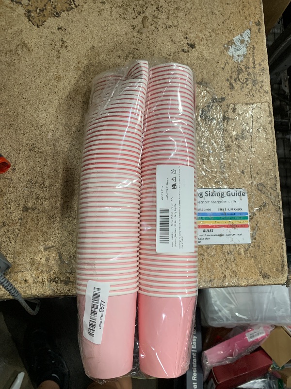 Photo 1 of 100 Pack Pink Gradient Paper Cups, 9 Oz Disposable Pink Party Cups Bulk