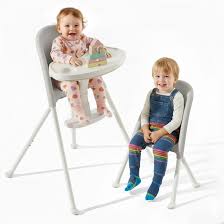 Photo 1 of Foldable High Chair, Space-Saving Portable Baby High Chair with Removable Double Tray, Modern Convertible Baby Feeding Chair, Lightweight,