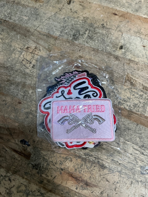 View 2 of 10 Pcs MOM Iron on Patches for Trucker Hats, Assorted Girls Boys Cowgirl's Mama Mother Gift Embroidered Sew on DIY Crafts Appliques Patch for Clothing Jacket Jeans Bags Dress Shirt